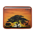 Wild Animals on Savannah Sunset Macbook Sleeve