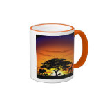 Wild Animals on Savannah Sunset Mug