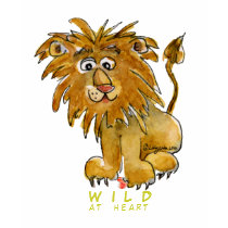 Wild At Heart Cartoon Lion T-Shirt by zooogle Wild At Heart Cartoon Lion T-Shirt