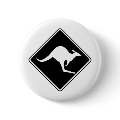 Wild Australian Kangaroo Marsupial Roo Silhouette Pin by inquester