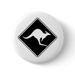 Wild Australian Kangaroo Marsupial Roo Silhouette buttons