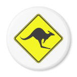 Wild Australian Kangaroo Marsupial Roo Silhouette Refrigerator Magnet