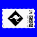 Wild Australian Kangaroo Marsupial Roo Silhouette postage