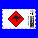 Wild Australian Kangaroo Marsupial Roo Silhouette postage
