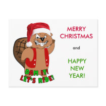 Wild-Beavers Christmas Post Card postcards