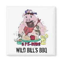 WILD BILL'S BBQ magnets