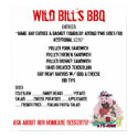 WILD BILL'S BBQ MENU posters