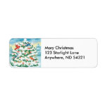 Wild Birds in Nature with Starlit Christmas Tree Custom Return Address Label
