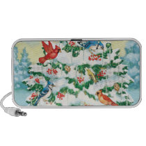Wild Birds in Nature with Starlit Christmas Tree speakers