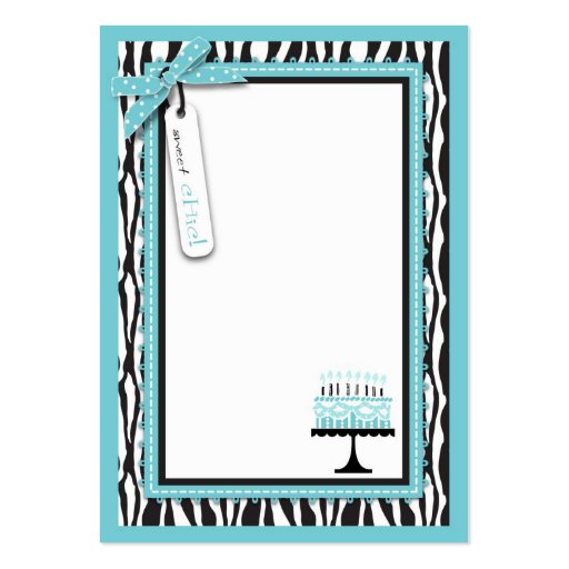 Wild Birthday Cake EB Gift Tag Business Card Templates (back side)