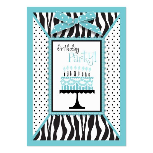 Wild Birthday Cake EB Reminder Card Business Card Template (front side)