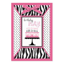 Wild Birthday Cake Reminder Card Pink Business Card Template