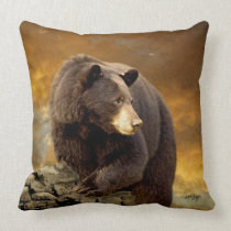 Wild Black Bear Pillow by Lois Bryan pillows