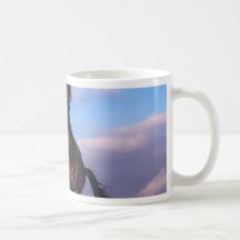 Wild Black Stallion Rearing Horse Coffee Mug