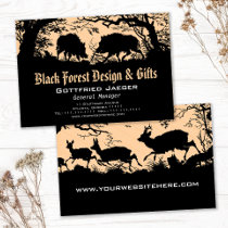 Wild Boar and Deer: German Silhouette / Paper Cut Business Cards