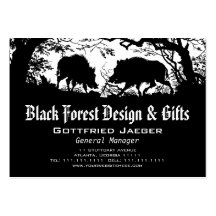 Wild Boar and Deer: German Silhouette / Paper Cut Business Cards
