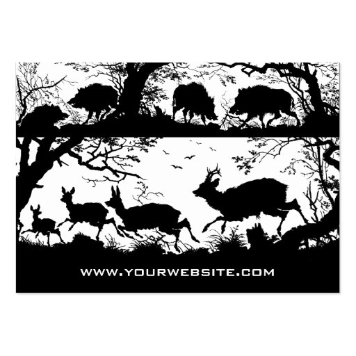 Wild Boar and Deer: German Silhouette / Paper Cut Business Card (back side)