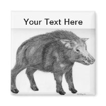 Wild Boar, Defensive Stance Refrigerator Magnets