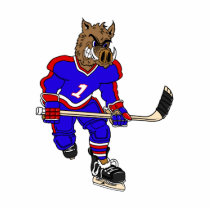 Wild Boar Hockey Player Photo Sculpture