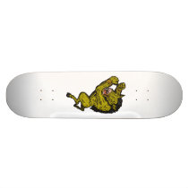 wild boar man fighting attacking skate deck