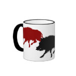 Wild Boar on the Run - Antique German Print Coffee Mugs