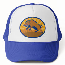 Wild Boar Pig Razorback Hog attacking Mesh Hats