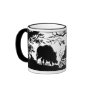 Wild Boar Rooting in a Forest - German Silhouette Mugs