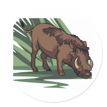 Wild Boar Round Stickers