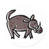Wild Boar Round Stickers
