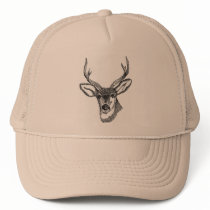 Wild Buck Deer Drawing hats