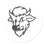 Wild Buffalo Cartoon Stickers