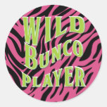 Wild Bunco Player Graphic Design Round Sticker