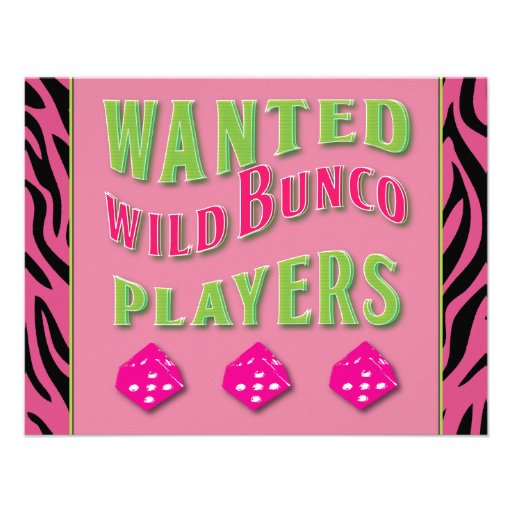 Wild Bunco Players Invitation