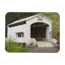 Wild Cat covered bridge, Lane County, Oregon Rectangle Magnets