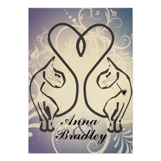 Wild Cat Lovers Wedding Invitation