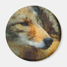 Wild Coyote Photo Painting Fridge Magnet