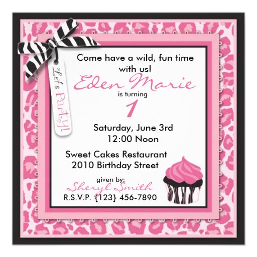 Wild Cupcake CP Invitation Square 2B