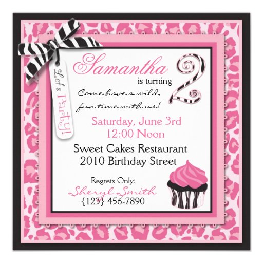 Wild Cupcake CP Invitation Square B2