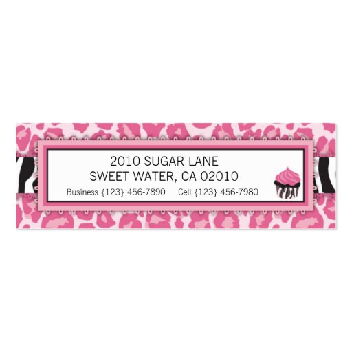 Wild Cupcake Skinny Business Card (back side)
