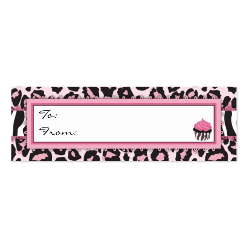 Wild Cupcake WP Skinny Gift Tag Business Card Templates (back side)