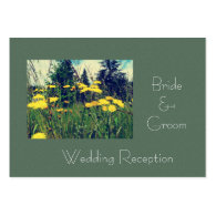 wild dandelion green wedding reception cards business card templates