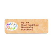 Wild Deer Race n Engraved Gold Base Custom Return Address Labels