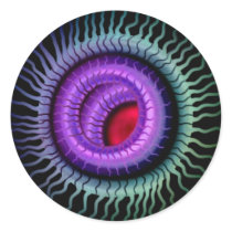Wild Eye Sticker- Red Pupil, Purple Iris by JaclinArt Wild Eye Sticker- Red Pupil, Purple Iris