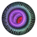 Wild Eye Sticker-  Red Pupil, Purple Iris
