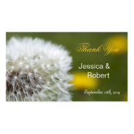 wild flower dandelion seeds wedding favor tag business cards
