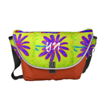 Wild Flower Pattern monogram Commuter Bags