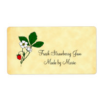 Wild Flowering Strawberry Custom Shipping Label labels