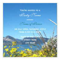 wild flowers and lake  all party invitation custom announcements