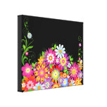 Wild Flowers Art Deco Stretched Canvas Prints