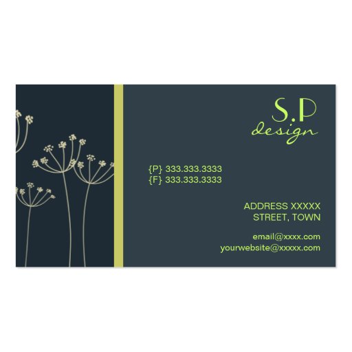 Wild Flowers Business Card (back side)